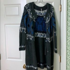 Grey and blue Free People sweater